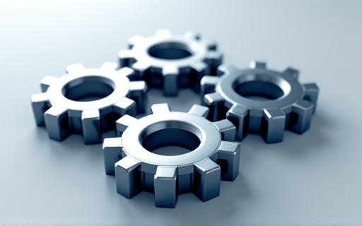Interconnected gears symbolizing organisational structure.