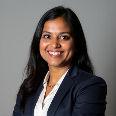 Professional headshot of Priya Sharma.